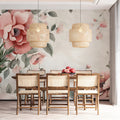 Blush Floral Mural Wallpaper with Soft Botanical Motifs Mural Wallpaper - pure wallpaper artwork