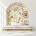 Botanical Meadow Floral Mural Wallpaper — Soft Pastel Design Mural Wallpaper - pure wallpaper artwork