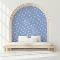 Vintage Rose Garden Mural Wallpaper — Soft Blue Floral Design Mural Wallpaper - pure wallpaper artwork