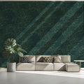 Minimalist Peony Line Art Mural Wallpaper in Forest Green Mural Wallpaper - pure wallpaper artwork