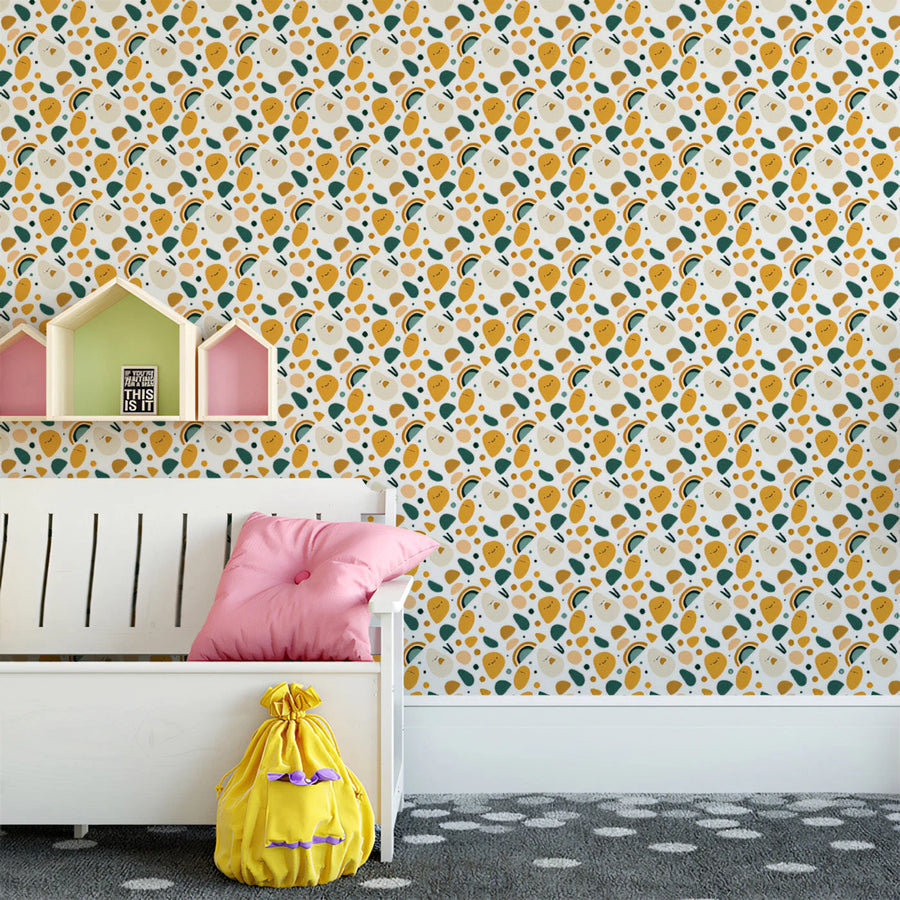 Whimsical Terrazzo Pattern Mural Wallpaper —Colorful & Playful Mural Wallpaper