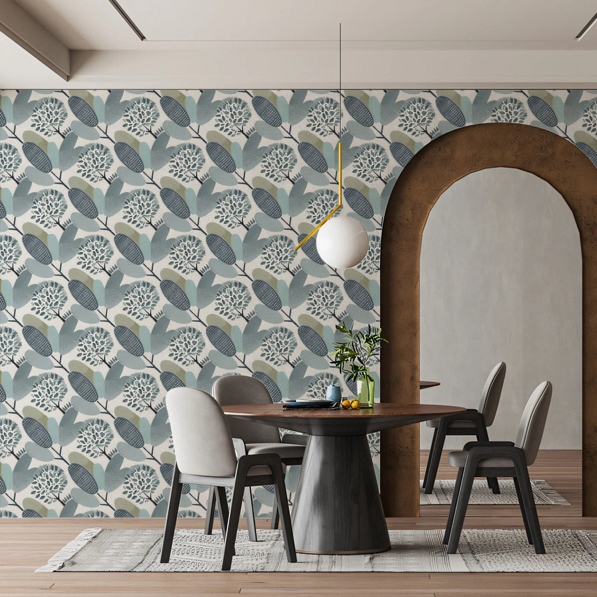 Botanical Banksia Mural Wallpaper — Modern Scandinavian Floral Mural Wallpaper - pure wallpaper artwork