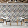 Dotted Diagonal Grid Mural Wallpaper in Muted Multicolored Tones Mural Wallpaper - pure wallpaper artwork