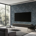 Dark Floral Silhouette Mural Wallpaper — Modern Botanical Style Mural Wallpaper - pure wallpaper artwork