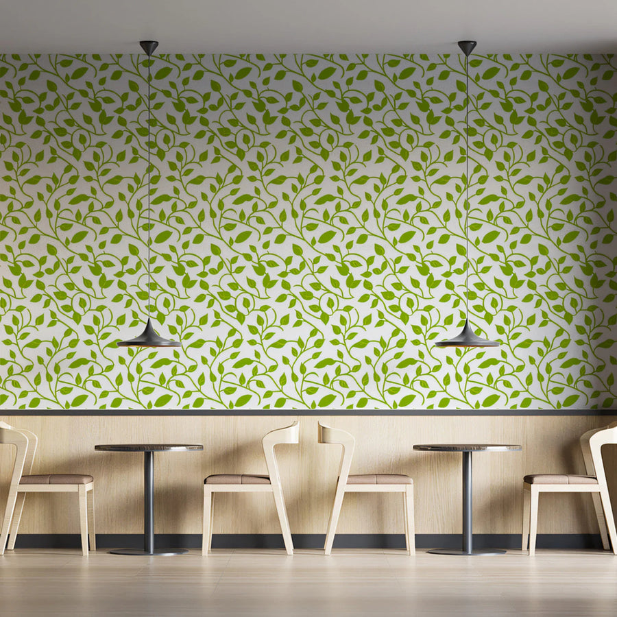 Spring Vine Leaf Pattern Mural Wallpaper — Fresh Botanical Style Mural Wallpaper