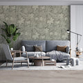 Layered Maple Leaf Mural Wallpaper — Neutral Sketch Botanical Mural Wallpaper - pure wallpaper artwork