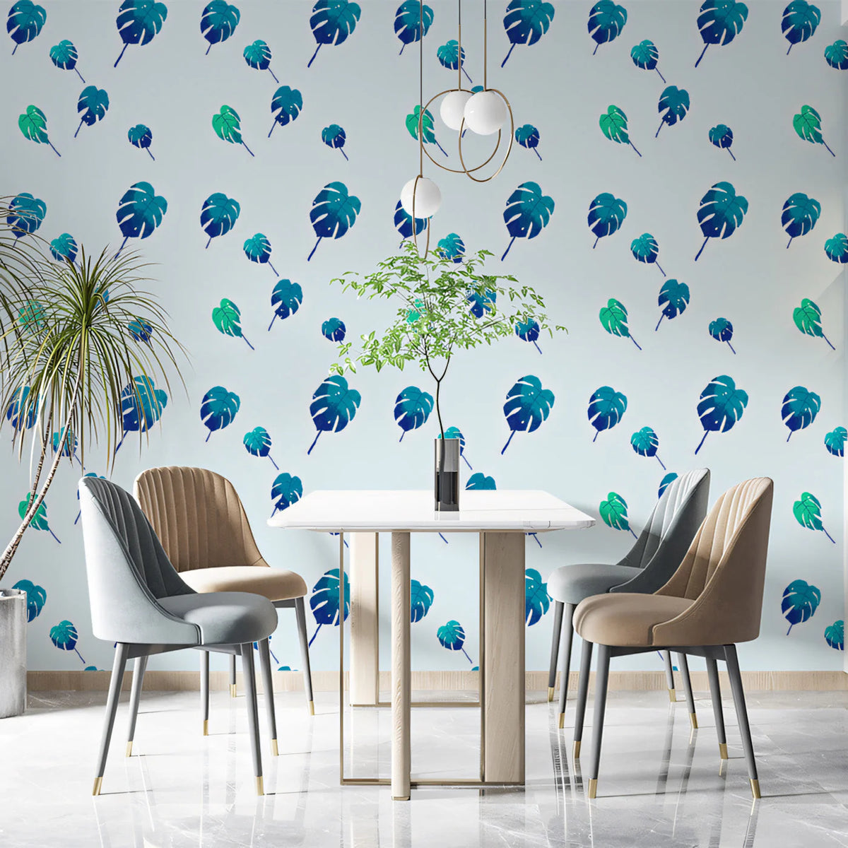 Monstera Leaf Mural Wallpaper — Cool Botanical Print Mural Wallpaper - pure wallpaper artwork