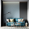 Minimalist Blue Line Art Mural Wallpaper — Serene Geometric Mural Wallpaper - pure wallpaper artwork