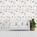 Rustic Autumn Leaves Mural Wallpaper — Minimalist Sketch Design Mural Wallpaper - pure wallpaper artwork