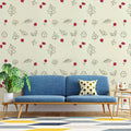 Autumn Leaf Sketch Mural Wallpaper — Minimalist Botanical Pattern Mural Wallpaper - pure wallpaper artwork