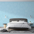 Sky Blue Maple Leaf Mural Wallpaper — Minimalist Nature Design Mural Wallpaper - pure wallpaper artwork