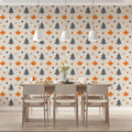 Autumn Leaf and Pine Geometric Mural Wallpaper - pure wallpaper artwork