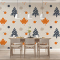 Autumn Woodland Geometric Mural Wallpaper — Seasonal Charm Mural Wallpaper - pure wallpaper artwork