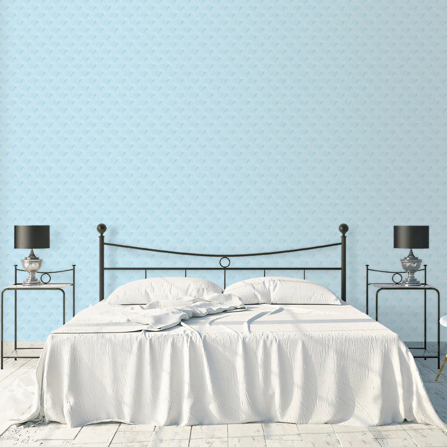 Minimalist Sky Blue Diamond Pattern Mural Wallpaper