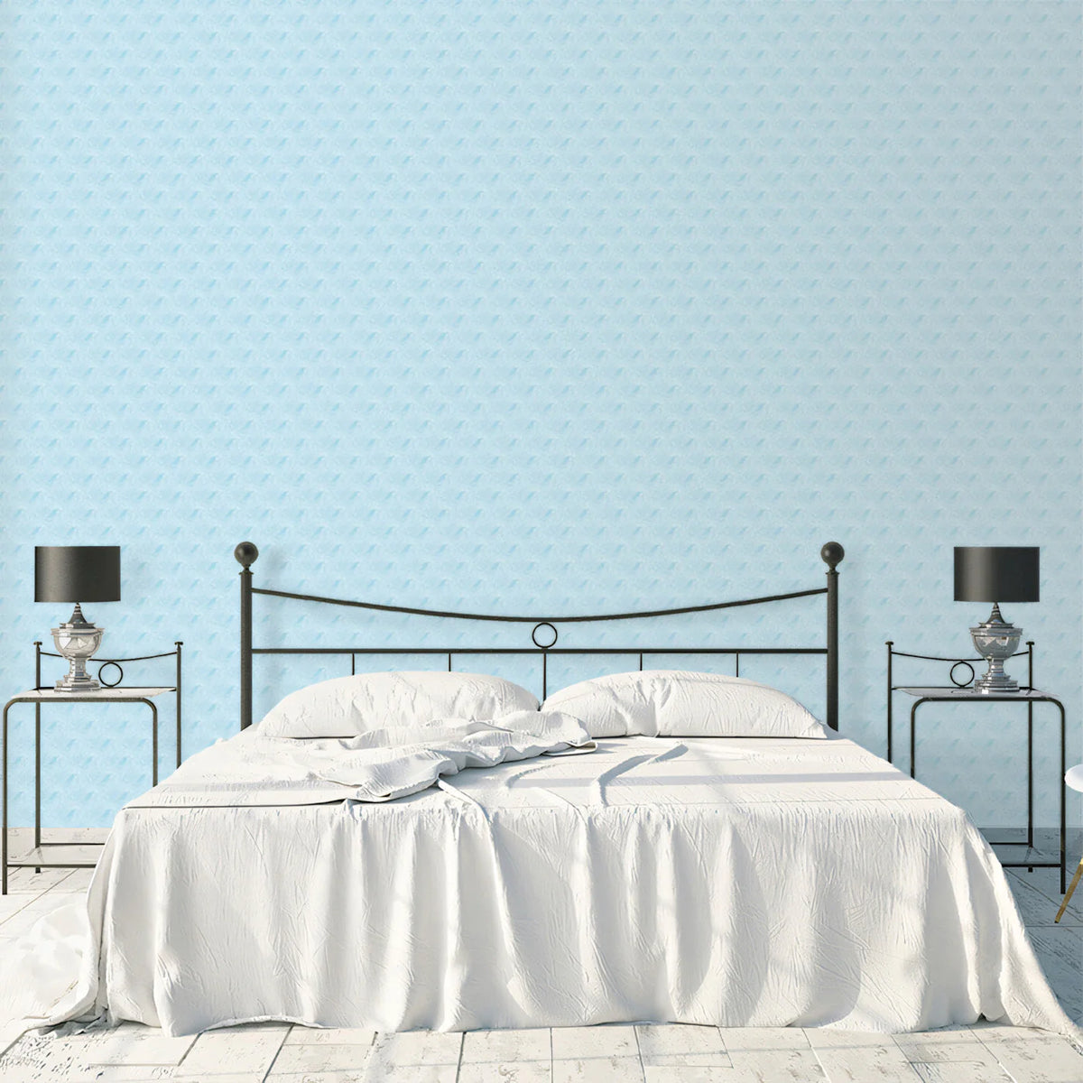 Minimalist Sky Blue Diamond Pattern Mural Wallpaper - pure wallpaper artwork