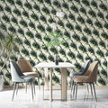 Diagonal Palm Frond Mural Wallpaper — Botanical Green Mural Wallpaper - pure wallpaper artwork