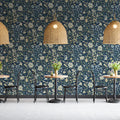 Midnight Meadow Floral Mural Wallpaper — Botanical Art Mural Wallpaper - pure wallpaper artwork