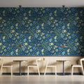Midnight Meadow Botanical Mural Wallpaper — Intricate Floral Design Mural Wallpaper - pure wallpaper artwork