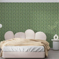Vintage Botanical Leaf Mural Wallpaper — Traditional Green Print Mural Wallpaper - pure wallpaper artwork