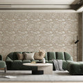 Meadow Wildflower Mural Wallpaper in Soft Taupe and White Mural Wallpaper - pure wallpaper artwork