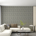 Minimalist Dandelion Line Art Mural Wallpaper in Charcoal Gray Mural Wallpaper - pure wallpaper artwork