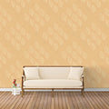 Minimalist Leaf Pattern Mural Wallpaper — Soft Ochre and White Mural Wallpaper - pure wallpaper artwork
