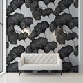 Ginkgo Leaf Sketch Mural Wallpaper — Minimalist Botanical Art Mural Wallpaper - pure wallpaper artwork