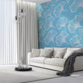 Ginkgo Leaf Sky Breeze Mural Wallpaper — Light Botanical Design Mural Wallpaper - pure wallpaper artwork