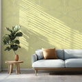 Ginkgo Fan Botanical Mural Wallpaper — Soft Yellow Pattern Mural Wallpaper - pure wallpaper artwork