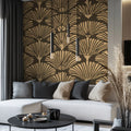 Ginkgo Fan Mural Wallpaper — Art Deco Inspired Design Mural Wallpaper - pure wallpaper artwork