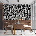 Monochrome Floral Petal Mural Wallpaper — High Contrast Art Mural Wallpaper - pure wallpaper artwork