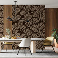 Mocha Leaf Botanical Mural Wallpaper — Organic Graphic Pattern Mural Wallpaper - pure wallpaper artwork