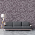 Abstract Foliage Mural Wallpaper — Muted Mauve and Plum Pattern Mural Wallpaper - pure wallpaper artwork