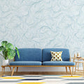 Whispering Currents Mural Wallpaper — Soft Blue Abstract Swirls Mural Wallpaper - pure wallpaper artwork