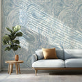 Cerulean Swirl Mural Wallpaper — Artistic Fluid Pattern Mural Wallpaper - pure wallpaper artwork