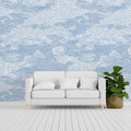Japanese Ocean Wave Mural Wallpaper — Calm Blue Swirl Pattern Mural Wallpaper - pure wallpaper artwork
