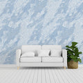 Japanese Wave Line Art Mural Wallpaper — Soft Blue and White Mural Wallpaper - pure wallpaper artwork