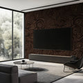 Abstract Swirl Mural Wallpaper — Dark Brown and Charcoal Lines Mural Wallpaper - pure wallpaper artwork