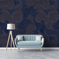 Midnight Swirl Mural Wallpaper — Moody Fluid Flow Pattern Mural Wallpaper - pure wallpaper artwork