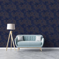 Midnight Swirl Mural Wallpaper in Dark Navy and Charcoal Mural Wallpaper - pure wallpaper artwork
