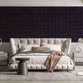Midnight Plum Botanical Mural Wallpaper — Dark Floral Wave Motif Mural Wallpaper - pure wallpaper artwork
