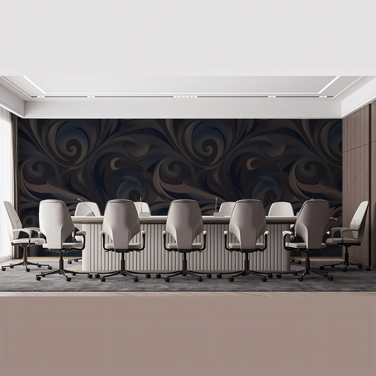 Midnight Swirl Mural Wallpaper — Moody Abstract Pattern Mural Wallpaper - pure wallpaper artwork