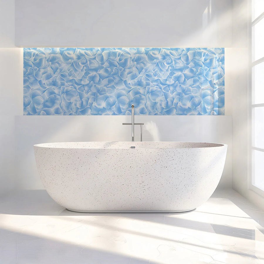 Hydrangea Petal Mural Wallpaper — Soft Blue Abstract Floral Mural Wallpaper