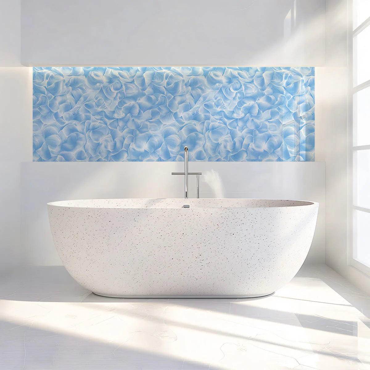 Hydrangea Petal Mural Wallpaper — Soft Blue Abstract Floral Mural Wallpaper - pure wallpaper artwork