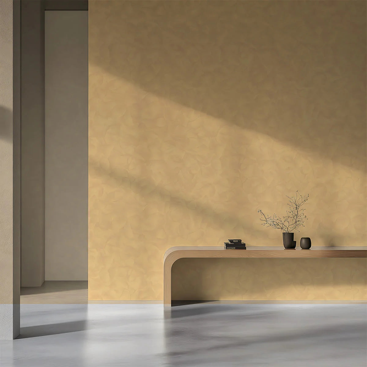 Golden Petal Texture Mural Wallpaper — Minimalist Ochre Design Mural Wallpaper - pure wallpaper artwork