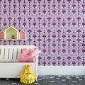 Graphic Bloom Floral Mural Wallpaper —Whimsical Pink and Black Mural Wallpaper - pure wallpaper artwork
