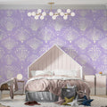 Starburst Floral Mural Wallpaper — Whimsical Lavender Pattern Mural Wallpaper - pure wallpaper artwork