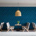 Midnight Rose Floral Mural Wallpaper — Deep Blue Monochromatic Mural Wallpaper - pure wallpaper artwork