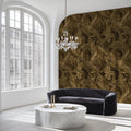 Golden Fluid Marble Mural Wallpaper — Abstract Swirl Design Mural Wallpaper - pure wallpaper artwork