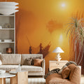 Golden Fishing Village Mural Wallpaper — Scenic Sunset Scene Mural Wallpaper - pure wallpaper artwork